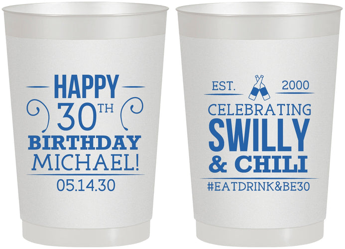 Personalized Birthday 22 oz Frosted Cups - 30th | 20257