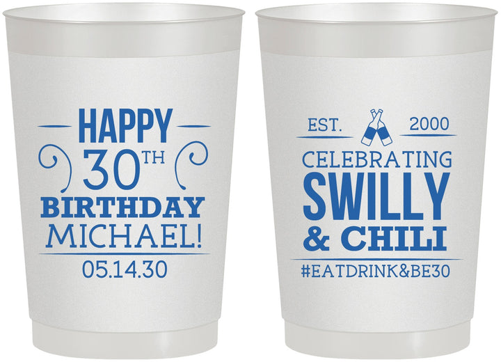 Personalized Birthday 22 oz Frosted Cups - 30th | 20257