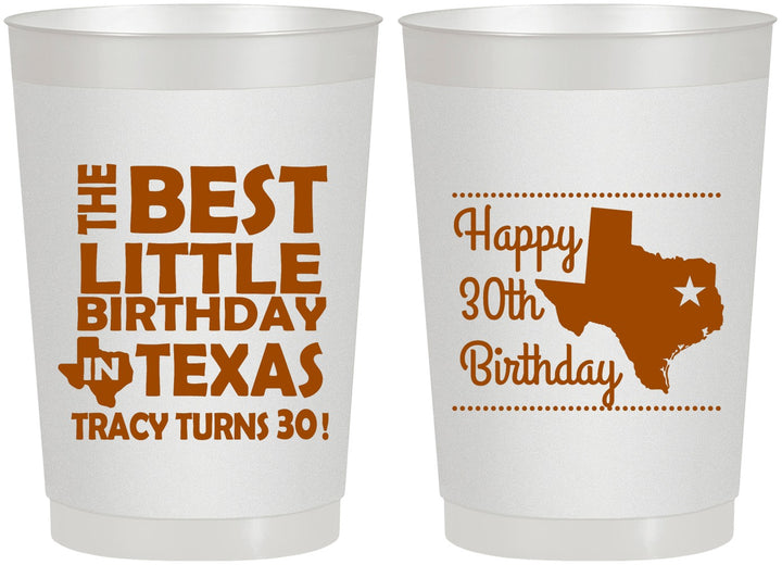 Personalized Birthday 22 oz Frosted Cups - 30th Texas | 20265