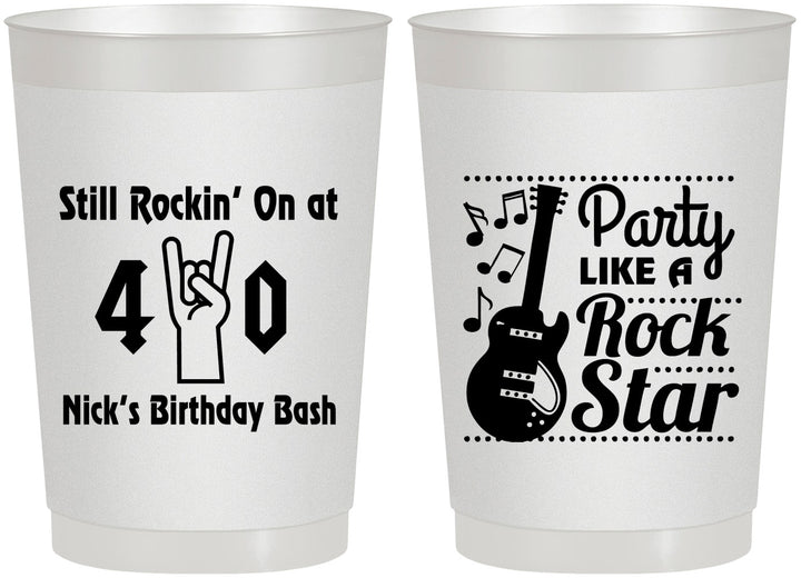 Personalized Birthday 22 oz Frosted Cups - 40th Rock Star | 20266
