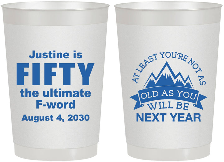 Personalized Birthday 22 oz Frosted Cups - 50th | 20268