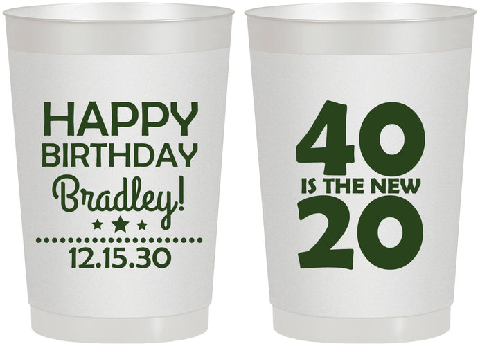 Personalized Birthday 22 oz Frosted Cups - 40 Is The New 20 | 20269