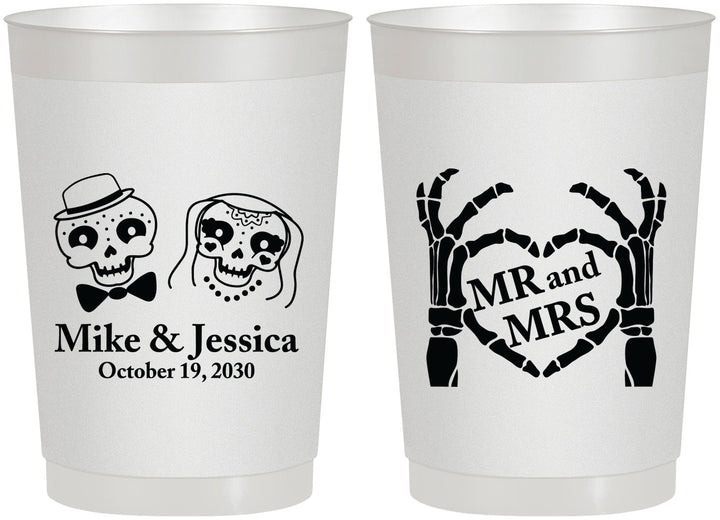 Personalized Wedding 22 oz Frosted Cups - Mr And Mrs Halloween | 206