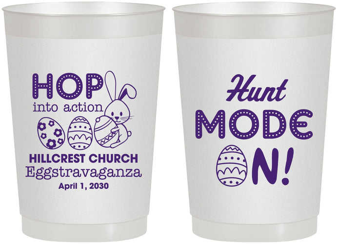Personalized Easter 22 oz Frosted Cups - Hunt Mode On Bunny | 210000