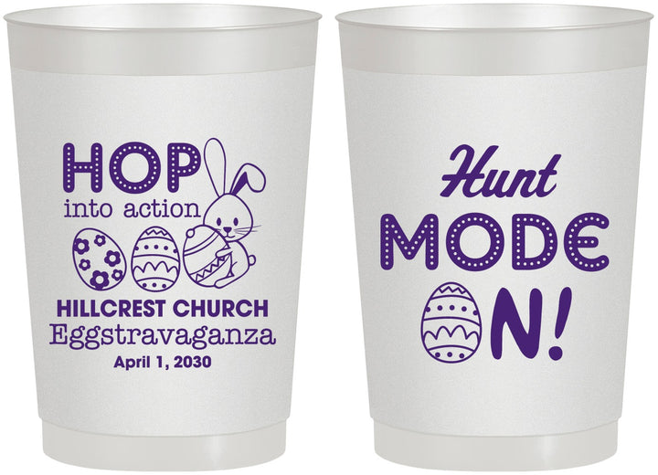 Personalized Easter 22 oz Frosted Cups - Hunt Mode On Bunny | 210000