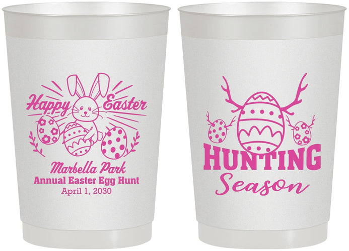 Personalized Easter 22 oz Frosted Cups - Bunny Egg Hunt | 210003