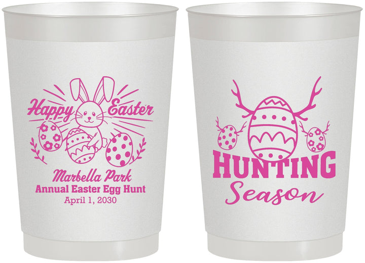 Personalized Easter 22 oz Frosted Cups - Bunny Egg Hunt | 210003