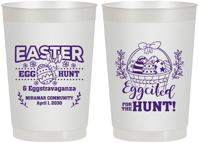 Personalized Easter 22 oz Frosted Cups - Eggcited For Hunt Bunny | 210006