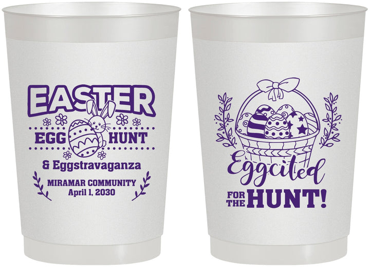 Personalized Easter 22 oz Frosted Cups - Eggcited For Hunt Bunny | 210006
