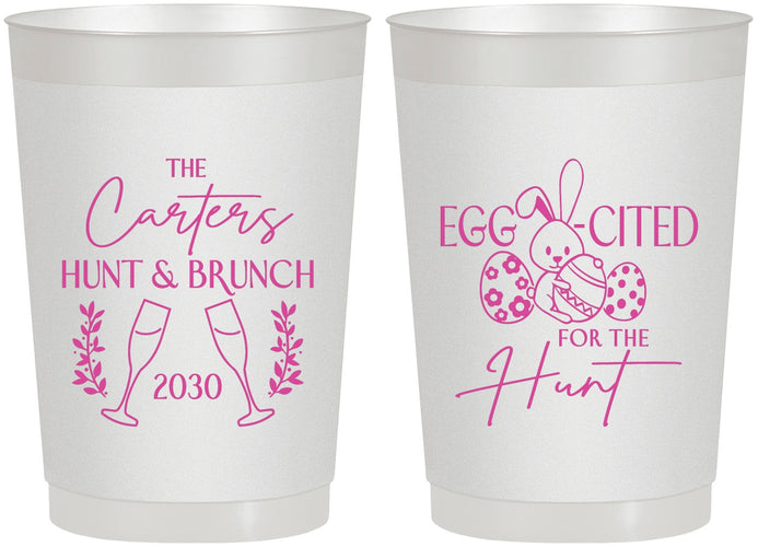 Personalized Easter 22 oz Frosted Cups - Eggcited For Hunt Bunny | 210011