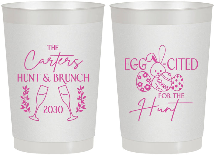 Personalized Easter 22 oz Frosted Cups - Eggcited For Hunt Bunny | 210011