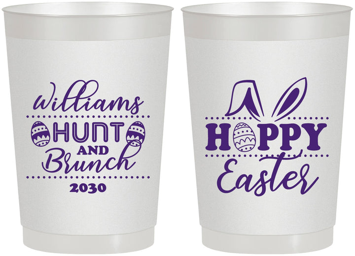 Personalized Easter 22 oz Frosted Cups - Hoppy Bunny Eggs | 210012
