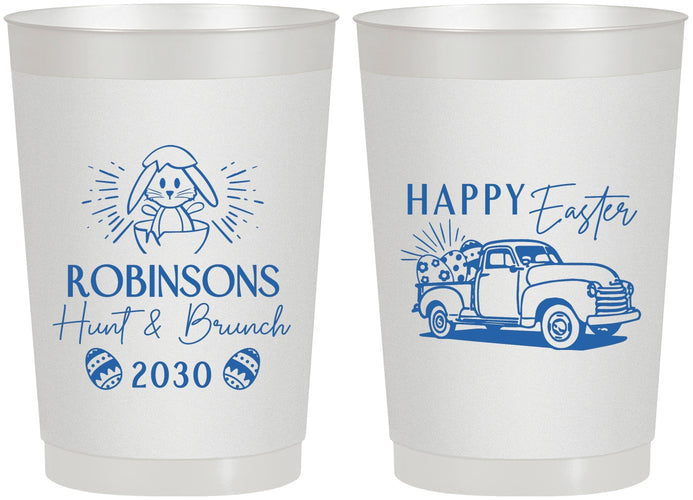 Personalized Easter 22 oz Frosted Cups - Hunt And Brunch Bunny | 210013