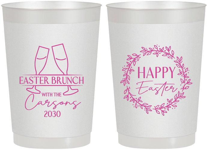Personalized Easter 22 oz Frosted Cups - Brunch | 210015