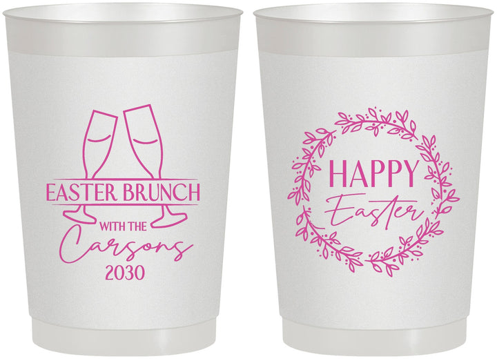 Personalized Easter 22 oz Frosted Cups - Brunch | 210015