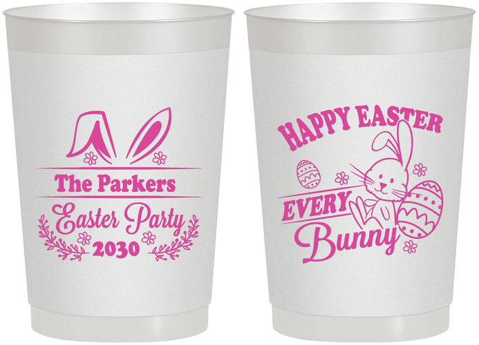 Personalized Easter 22 oz Frosted Cups - Bunny Eggs | 210019