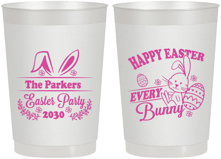 Personalized Easter 22 oz Frosted Cups - Bunny Eggs | 210019