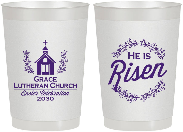 Personalized Easter 22 oz Frosted Cups - He Is Risen | 210026