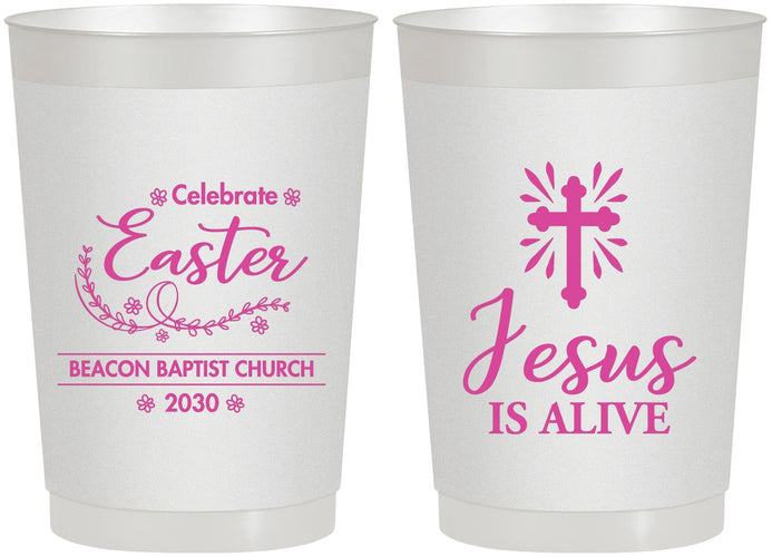 Personalized Easter 22 oz Frosted Cups - Jesus Is Alive | 210027