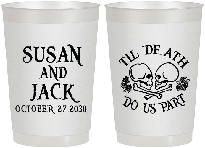 Personalized Wedding 22 oz Frosted Cups - Til Death Do Us Part | 213