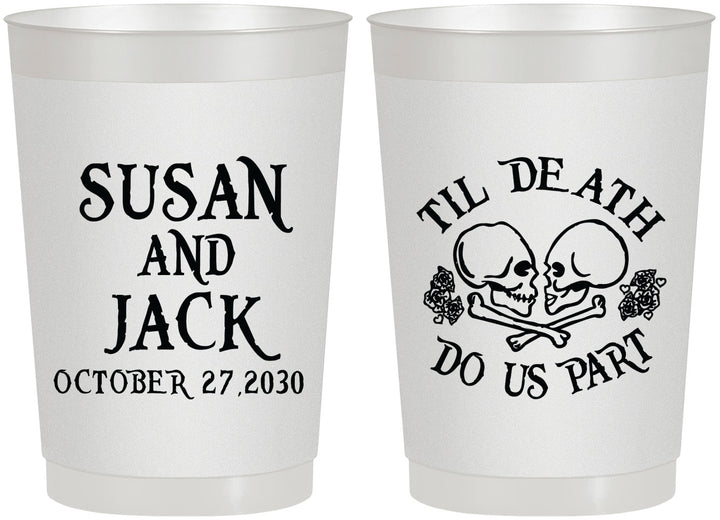 Personalized Wedding 22 oz Frosted Cups - Til Death Do Us Part | 213