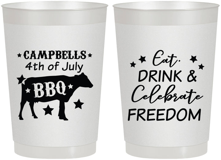 Personalized 4th Of July 22 oz Frosted Cups - Eat Drink Freedom | 220000