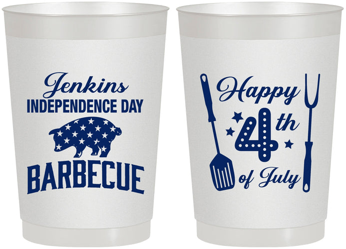 Personalized 4th Of July 22 oz Frosted Cups - Barbecue Bbq | 220001