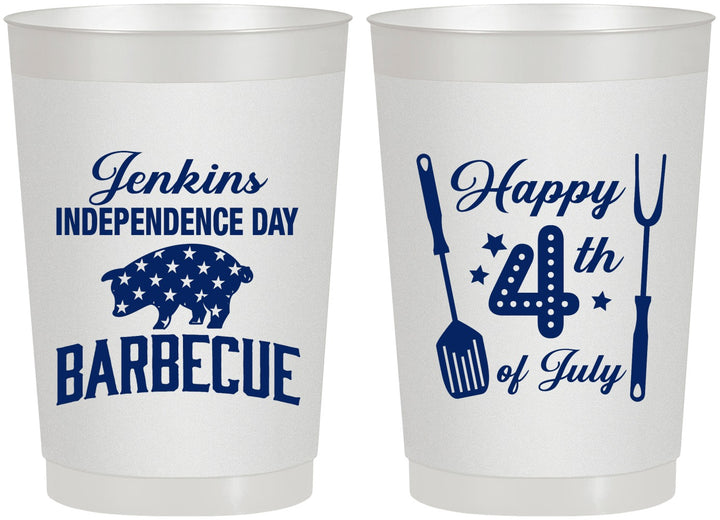 Personalized 4th Of July 22 oz Frosted Cups - Barbecue Bbq | 220001