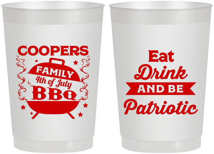 Personalized 4th Of July 22 oz Frosted Cups - Eat Drink Patriotic | 220002