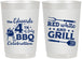 Personalized 4th Of July 22 oz Frosted Cups - Red White Grill | 220005