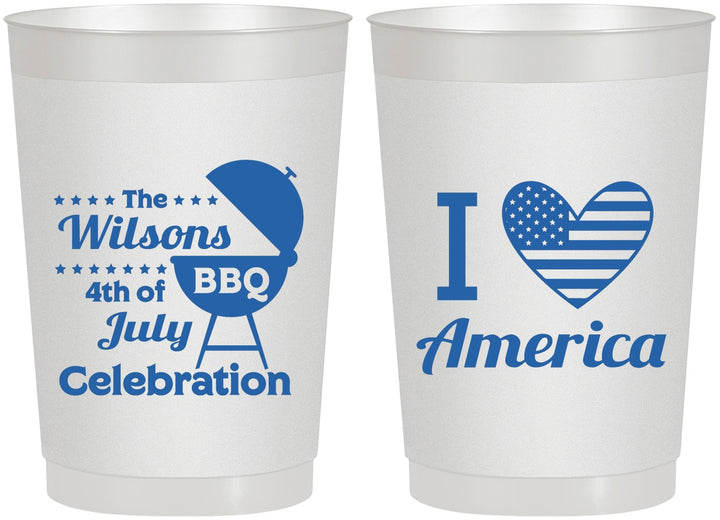 Personalized 4th Of July 22 oz Frosted Cups - Barbecue Bbq | 220007