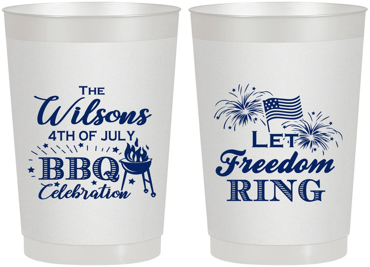 Personalized 4th Of July 22 oz Frosted Cups - Bbq Fireworks | 220009