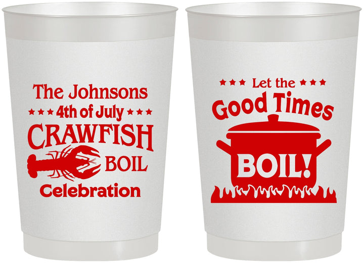 Personalized 4th Of July 22 oz Frosted Cups - Crawfish Boil | 220010