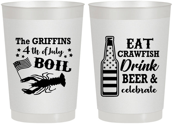 Personalized 4th Of July 22 oz Frosted Cups - Crawfish Boil | 220012