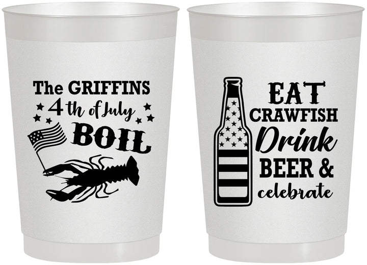 Personalized 4th Of July 22 oz Frosted Cups - Crawfish Boil | 220012