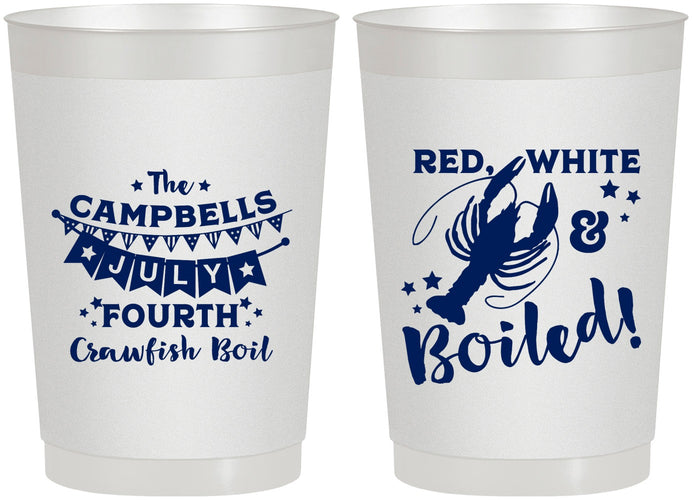Personalized 4th Of July 22 oz Frosted Cups - Crawfish Boil | 220013