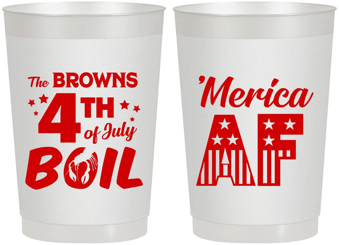 Personalized 4th Of July 22 oz Frosted Cups - Merica Af | 220014