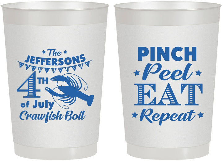 Personalized 4th Of July 22 oz Frosted Cups - Pink Peel Crawfish | 220015