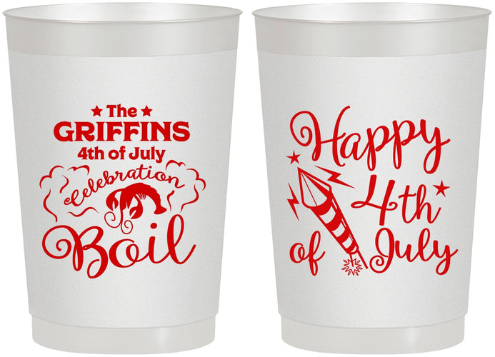 Personalized 4th Of July 22 oz Frosted Cups - Crawfish Boil | 220018