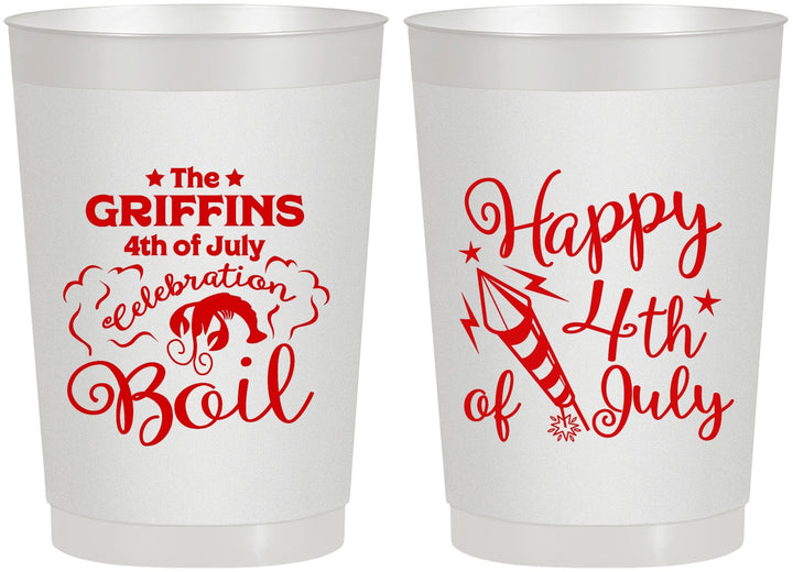 Personalized 4th Of July 22 oz Frosted Cups - Crawfish Boil | 220018