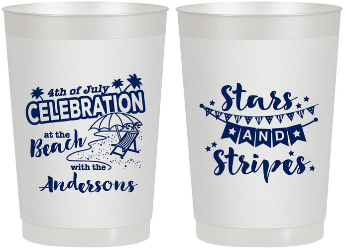 Personalized 4th Of July 22 oz Frosted Cups - Fireworks | 220021