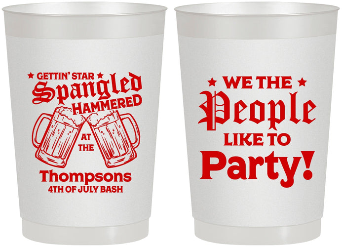 Personalized 4th Of July 22 oz Frosted Cups - We The People | 220030