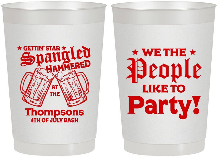 Personalized 4th Of July 22 oz Frosted Cups - We The People | 220030