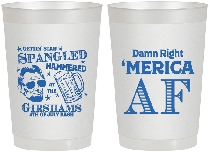 Personalized 4th Of July 22 oz Frosted Cups - Merica Af | 220031