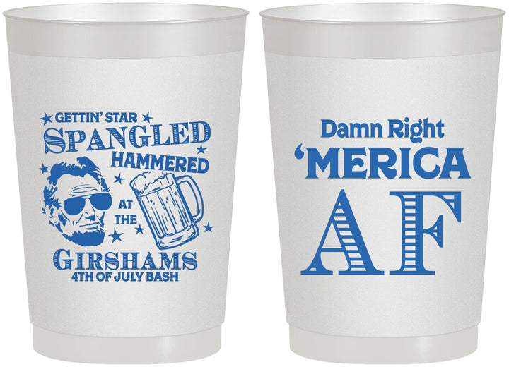 Personalized 4th Of July 22 oz Frosted Cups - Merica Af | 220031