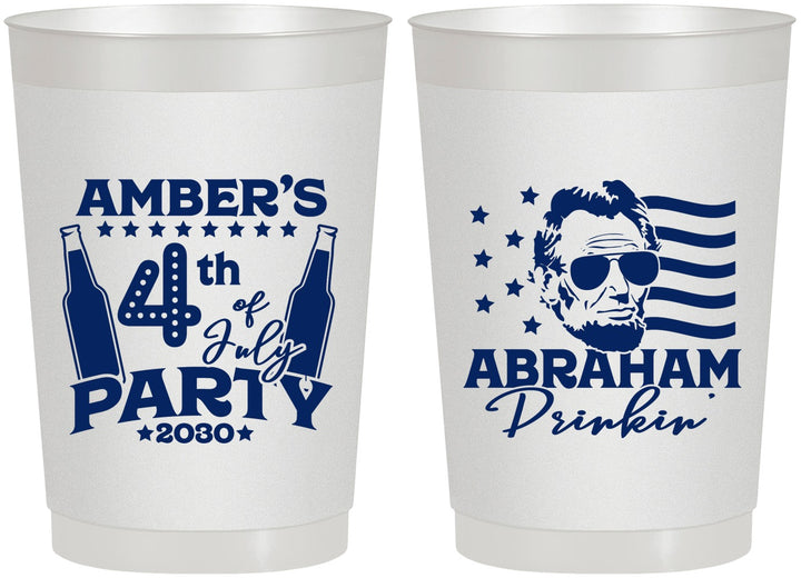 Personalized 4th Of July 22 oz Frosted Cups - Abraham Drinkin | 220037