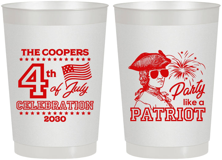 Personalized 4th Of July 22 oz Frosted Cups - Patriot | 220038