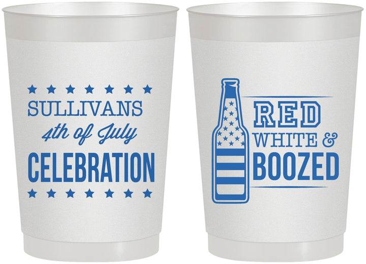 Personalized 4th Of July 22 oz Frosted Cups - Red White Booze | 220043