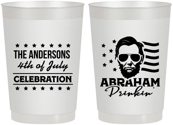 Personalized 4th Of July 22 oz Frosted Cups - Abraham Drinkin | 220044