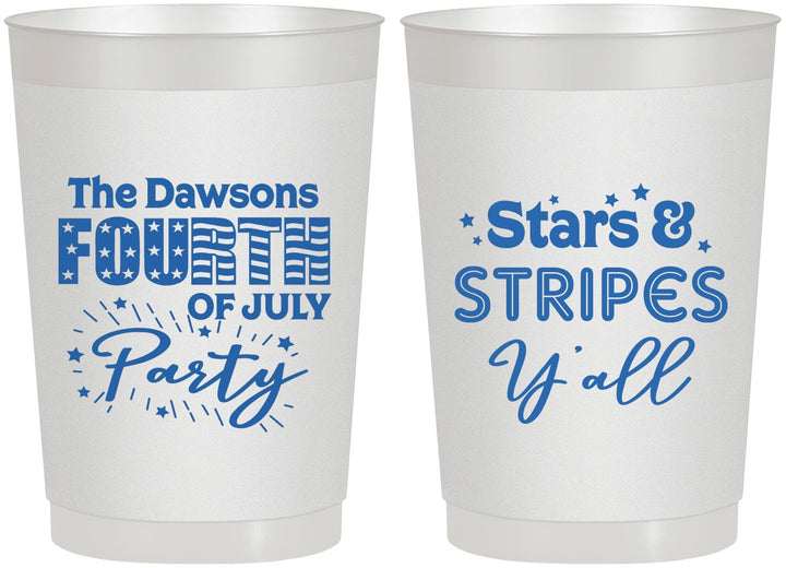 Personalized 4th Of July 22 oz Frosted Cups - Stars Stripes | 220047